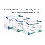 Norino Yetişkin Göz Pedi 6.5 X 9.5 Cm Steril Yapışkanlı Göz Bandı 50’Li 3 Kutu Göz Kapama Pedi