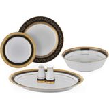 Noritake Crestwood Cobalt Gold Porselen 29 Parça 12 Kişilik Yemek Takımı - Lacivert - Beyaz - Altın - Standart