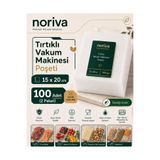 Noriva 15x20 Ev Tipi Tırtıklı Vakum Makinesi Poşeti 100 Adet