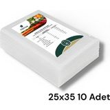 Noriva 25X35 cm 10 Adet Ev Tipi Tırtıklı Vakum Poşeti Dayanıklı Gıda Saklama Çözümü