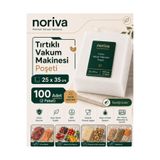Noriva 25x35 Ev Tipi Tırtıklı Vakum Makinesi Poşeti 100 Adet