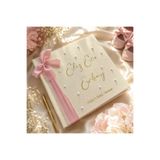 Norm Design Keten, İncili, Bebek Anı Defteri | Kişiye Özel Gold Yazılı, Kurdeleli Baby Shower Ziyaretçi Anı Defteri