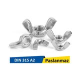 Norm M3 Inox Paslanmaz Kelebek Somun - Gri