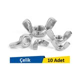 Norm M8 Metrik Kelebek Somun Paket 10 Adet - Gri