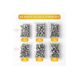 Norm VİDA HANE Galvanizli Somun Seti 60 Parça M4 M5 M6 M8 M10 M12