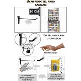 Normadia 10 Adet Siyah Kauçuk Tel Pano Kancası, Güçlü ve Dayanıklı Raf Askısı - Seçenek 1 - Ahşap