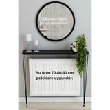 Normadia 100 cm Siyah Oval Petek Üstü Raf Dresuar, 80-90 Petek Uyumu - Ahşap