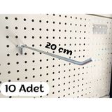 Normadia 10'lu Delikli Pano Takma Tel Askılık Seti, Metal Askı ve Profil Çubuğu - Seçenek 1 - Ahşap - Ceviz