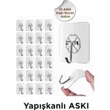 Normadia 10'lu Kapı Duvar Askısı, Kendinden Yapışkanlı, Şeffaf ve Güçlü 6X6CM - Seçenek 1 - 1BW-Beyaz