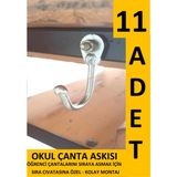 Normadia 11'li Okul Çanta Askısı, Plastik Kanca Çengel, Duvar Rafı ve Portmanto Seti - Seçenek 1 - Altın