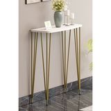 Normadia 120 cm Beyaz Modern Dresuar, Kahve Köşesi, Konsol, Metal Ayaklı - Açık Bej