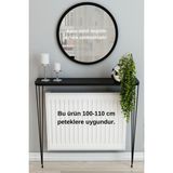 Normadia 120CM Siyah Oval Petek Üstü Raf Dresuar, Modern Tasarım - Ahşap
