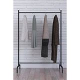 Normadia 138 cm Ayaklı Metal Askılık, Konfeksiyon ve Elbise Askısı, Siyah Renk - Seçenek 1 - Ahşap