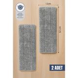 Normadia 2'li Lavine Flat Mop Temizlik Seti, Mikrofiber Yedek Başlık, Premium Kalite - Antrasit - Seçenek 1