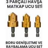 Normadia 3 Parça Havşa Matkap Uç Seti, Boru Genişletme ve Raybalama Uçları - Seçenek 1