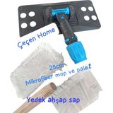 Normadia 3 Parça Temizlik Seti, Nemli Yedek Mop ve Ahşap Sapli Paspas Takımı - Seçenek 1