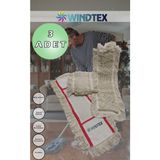 Normadia 3'lü Uzun Mop Bezi Beyaz, Yedek Temizlik Seti, 60 cm - 1BW-Beyaz - Seçenek 1
