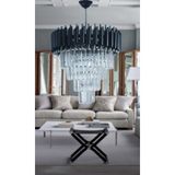 Normadia 45 cm Silver Kristal Taşlı Lüks Avize, Şık ve Parlak Tasarım - Seçenek 1 - Ahşap