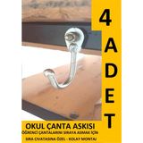Normadia 4'lü Okul Çanta Askısı, Plastiksiz Kanca, Duvar Rafı ve Demir Portmanto - Seçenek 1 - Altın