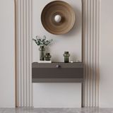 Normadia 50 cm Melura Dresuar, Mdf Kapaklı, Duvara Monte, Şık ve Modern Tasarım - Altın - Gri