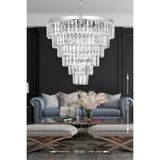Normadia 55 cm Kristal Cam Taşlı Lüks Avize, Gümüş Yaldız - Seçenek 1 - Altın - Gümüş - Bakır
