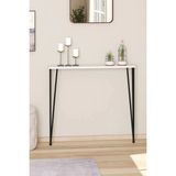 Normadia 60 cm Oval Dresuar, Petek Üstü, Beyaz ve Siyah Ayak Detaylarıyla Şık - Ahşap