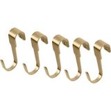 Normadia 7cm Gold Çelik Kanca Seti, Duvar Rayı Için 5 Adet Pirinç Renkli Askı - Seçenek 1 - Açık Bej