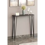 Normadia 80CM Antrasit Gri Modern Köşe Konsol, Raf ve Metal Ayaklı Tasarım - Altın - Gri