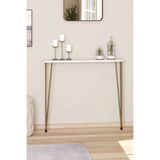 Normadia 80CM Oval Dresuar, Beyaz Gold Ayak, Modern ve Şık Tasarım