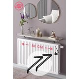 Normadia 80X18 cm Efes Gümüş Oval Montajsız Petek Üstü Uçan Raf - Açık Bej