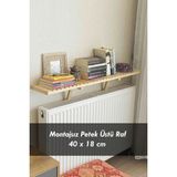Normadia Ahşap Petek Üstü Raf, 40X18 Cm, Şık ve Fonksiyonel Kitaplık & Dresuar