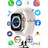 Normadia Akıllı Saat Hk8 Pro Max Amoled Ekran 49MM Uyumlu iPhone 6s Plus - Seçenek 1 - 1BW-Beyaz