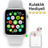 Normadia Akıllı Saat T50 ve Airpods I12 Kablosuz Kulaklık Beyaz Set - Seçenek 1 - 1BW-Beyaz