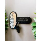 Normadia Aynalı Pleksi Anahtarlık Askılık, Isimli 3D Organizer ve Keyholder - Seçenek 1 - 1BW-Beyaz