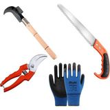 Normadia Bahçe Alet Seti 4 Parça, Budama Testeresi, Makas, Baltalı Mini Orak, Eldiven - Seçenek 1