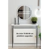 Normadia Beyaz Petek Üstü Oval Kenar Dresuar, Şık ve Fonksiyonel Tasarım