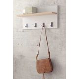Normadia Beyaz Portmanto Raf, Şık ve Fonksiyonel Çam Tasarımı - Seçenek 1 - Açık Bej