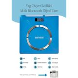 Normadia Bluetooth Dijital Baskül ile Sağlıklı Yağ ve Su Ölçüm Cihazı Mavi