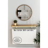 Normadia Çam Petek Üstü Tak Çıkar Uçan Raf ve Dresuar Oval Kesim 80 cm - Altın