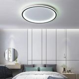 Normadia Çember LED Avize, Siyah, 40 Cm, Sıva Üstü, 3000K Sarı Işık - Seçenek 1 - Ahşap