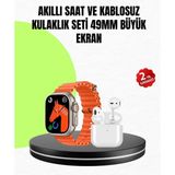 Normadia Çift Kordonlu Akıllı Saat ve Kablosuz Kulaklık Seti Hediye - Seçenek 1 - Açık Bej