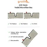 Normadia Çift Yönlü Mikro Fiber Sprey Mop Yedek Bezleri, 2'li Set - Antrasit - Seçenek 1