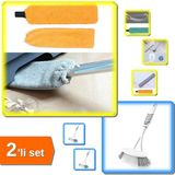 Normadia Çiftli Mikrofiber Toz Alma ve Lavabo Temizleme Fırçası Seti - Antrasit - Seçenek 1