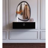 Normadia Çok Amaçlı Siyah Mdf Düz Kapaklı Duvara Monte Dolaplı Dolap 70X20X25 cm - Ahşap