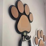 Normadia Dayanıklı Metal Köpek Tasma Tutucu, Duvara Monte Evcil Hayvan Askısı - Seçenek 1 - Ahşap