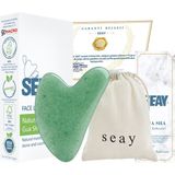 Normadia Doğal Aventurin Taşı Kalp Gua Sha Yüz Masaj Aleti, Sertifikalı - Ahşap