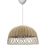 Normadia Doğal Bambu Rattan Hasır Sarkıt Avize, 30 cm Çap, Şık ve Doğal Aydınlatma - Seçenek 1 - Ahşap - Ceviz