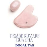 Normadia Doğal Pembe Kuvars Gua Sha Cilt Masaj Aleti Sağlık ve Güzellik - Ahşap - Bej