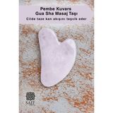 Normadia Doğal Pembe Kuvars Gua Sha Masaj Taşı, Sağlıklı ve Güzel Cilt Için - Ahşap - Bej