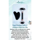 Normadia Doğal Taş Masaj Seti: Obsidyen Roller ve Gua Sha Kalp Tasarım - 1BW-Beyaz